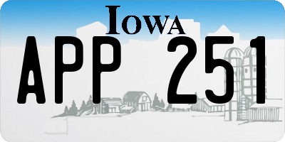 IA license plate APP251