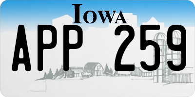 IA license plate APP259