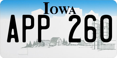 IA license plate APP260