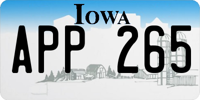 IA license plate APP265