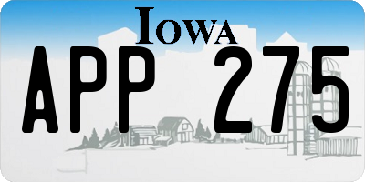 IA license plate APP275