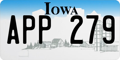 IA license plate APP279