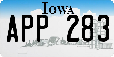 IA license plate APP283