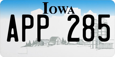 IA license plate APP285