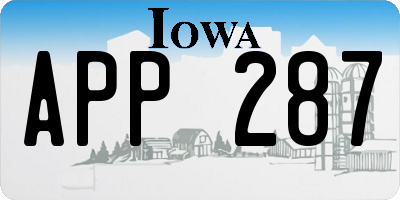 IA license plate APP287