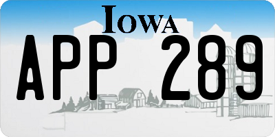 IA license plate APP289