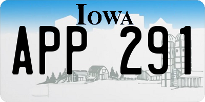 IA license plate APP291