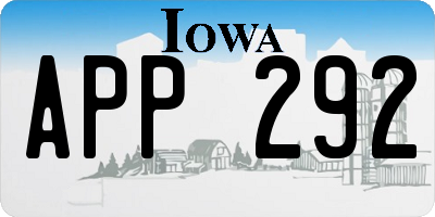 IA license plate APP292