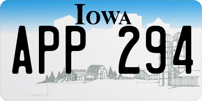 IA license plate APP294