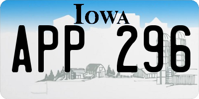 IA license plate APP296