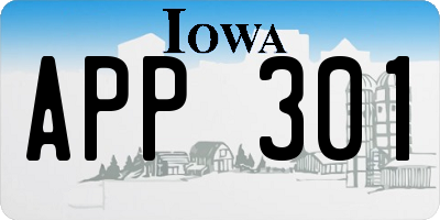 IA license plate APP301