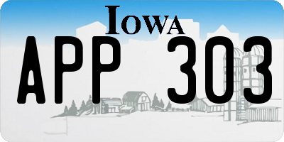 IA license plate APP303