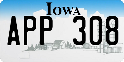 IA license plate APP308
