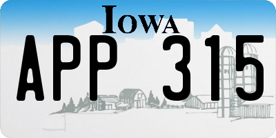 IA license plate APP315