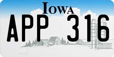 IA license plate APP316