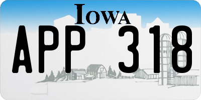 IA license plate APP318