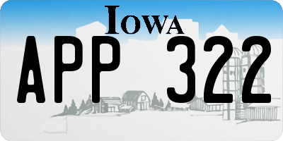IA license plate APP322