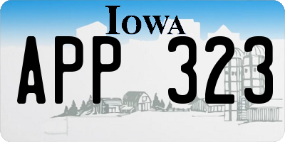 IA license plate APP323