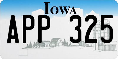 IA license plate APP325