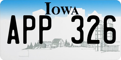 IA license plate APP326