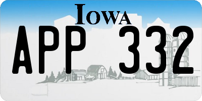 IA license plate APP332