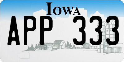 IA license plate APP333