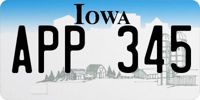 IA license plate APP345