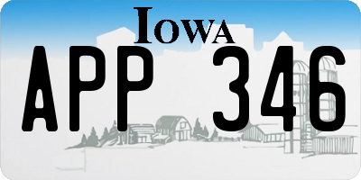 IA license plate APP346