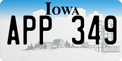 IA license plate APP349