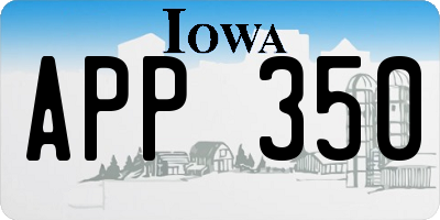 IA license plate APP350