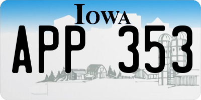 IA license plate APP353