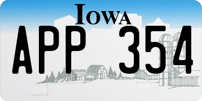 IA license plate APP354