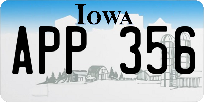 IA license plate APP356