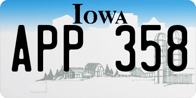 IA license plate APP358