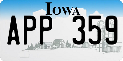 IA license plate APP359