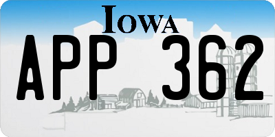 IA license plate APP362
