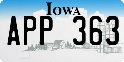 IA license plate APP363