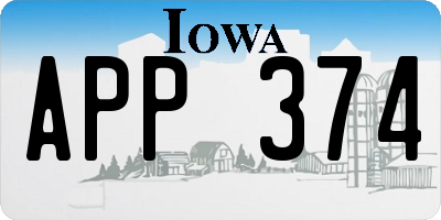 IA license plate APP374