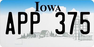 IA license plate APP375