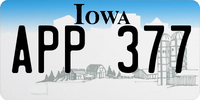 IA license plate APP377