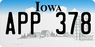 IA license plate APP378