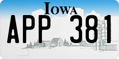 IA license plate APP381