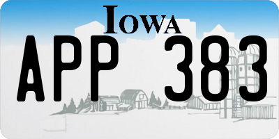 IA license plate APP383