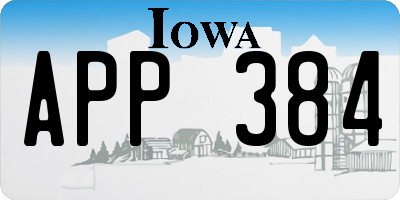 IA license plate APP384