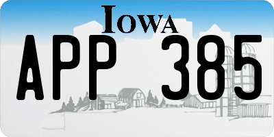 IA license plate APP385