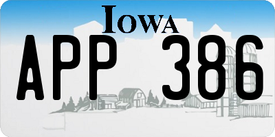 IA license plate APP386