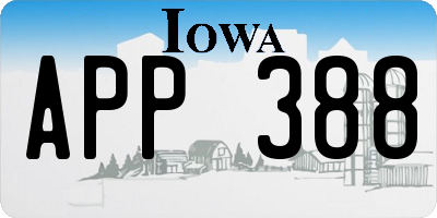 IA license plate APP388