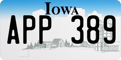 IA license plate APP389