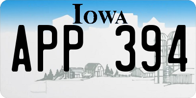 IA license plate APP394