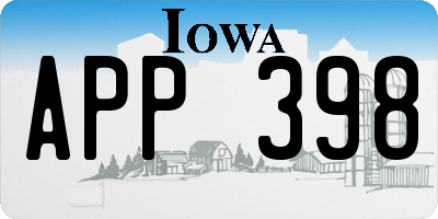 IA license plate APP398